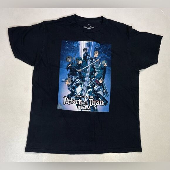 Attack Of Titan Final Season Graphic T-shirt Men XL Black Short Sleeve - Picture 1 of 7